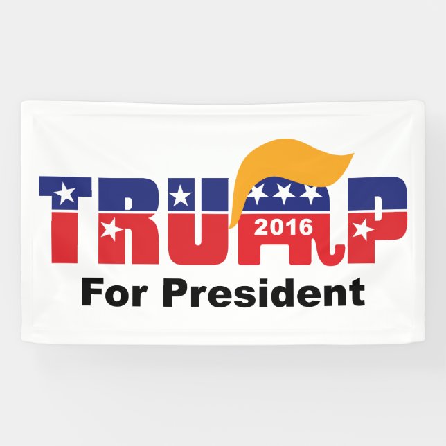 Donald Trump President 2016 GOP Elephant Hair Logo Banner (Horizontal)