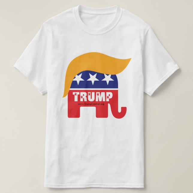 Donald Trump President 2016 GOP Elephant Hair Logo T-Shirt (Design Front)