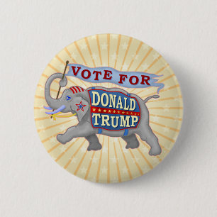 Donald Trump President 2024 Republican Elephant 6 Cm Round Badge