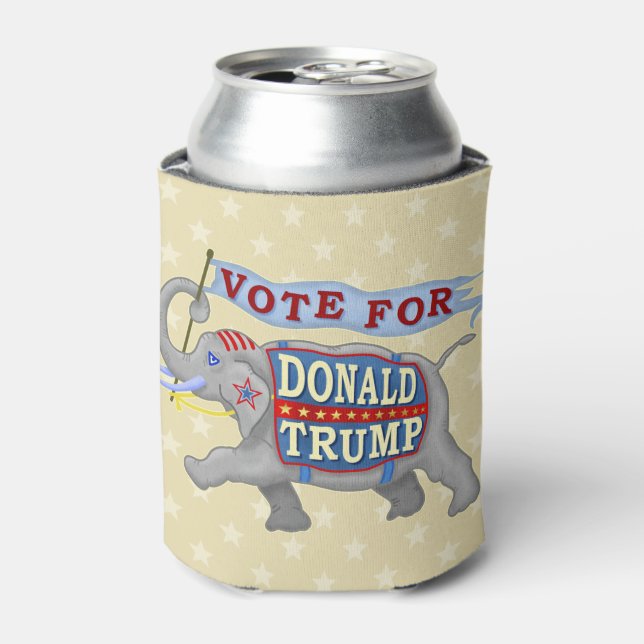 Donald Trump President 2024 Republican Elephant Can Cooler (Can Front)