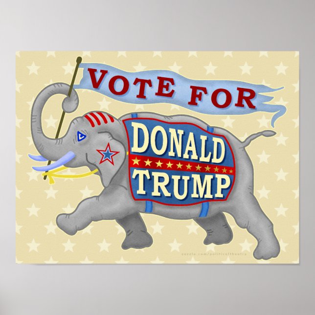 Donald Trump President 2024 Republican Elephant Poster (Front)