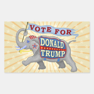 Donald Trump President 2024 Republican Elephant Rectangular Sticker