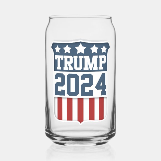 Donald Trump President 2024 Shield Can Glass (Front)