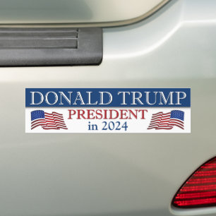 Donald Trump President in 2024 Patriotic Bumper Sticker
