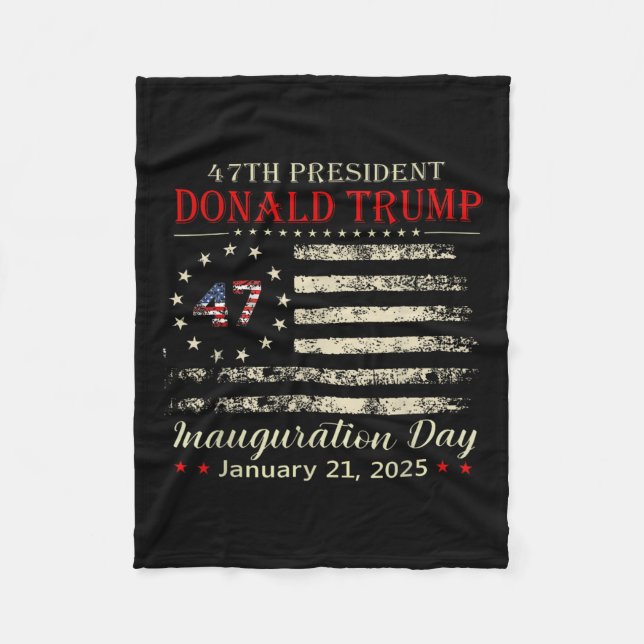 Donald Trump President Inauguration Day 2025  Fleece Blanket (Front)