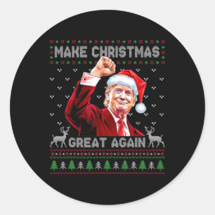Donald Trump President Make Christmas Great Again  Classic Round Sticker
