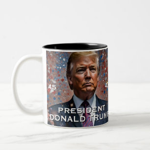 Donald Trump President Modern Portrait Two-Tone Coffee Mug
