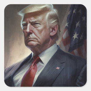 Donald Trump Presidential Square Sticker