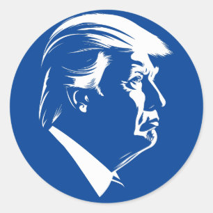 Donald Trump profile portrait Classic Round Sticker