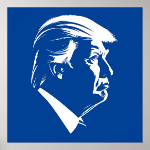 Donald Trump profile portrait Poster