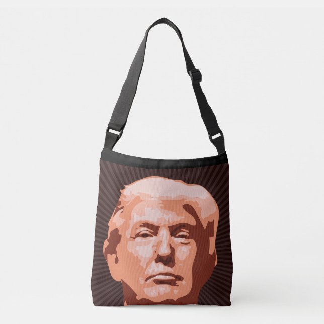 DONALD TRUMP PURSE, ALL OVER PRINT CROSSBODY BAG (Front)