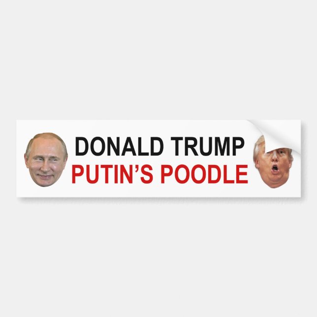 Donald Trump Putin's Poodle bumper sticker (Front)
