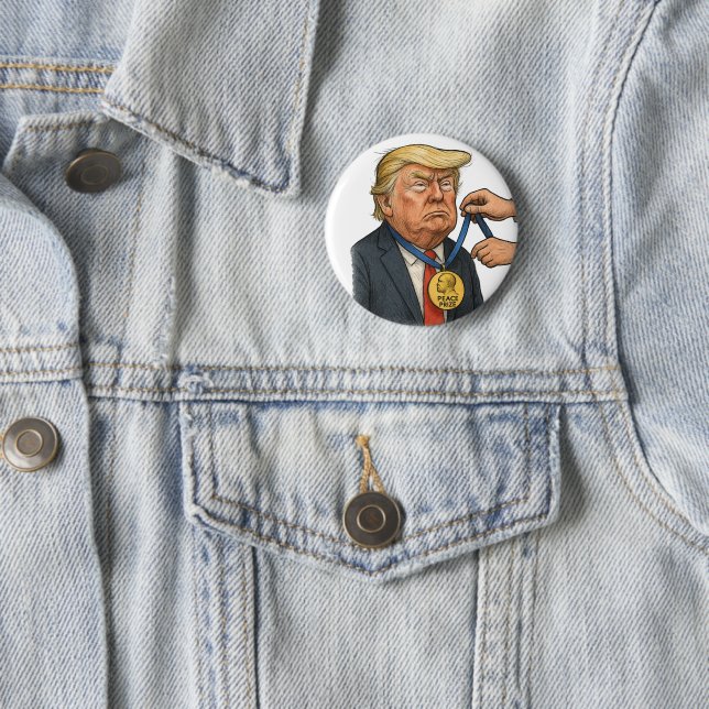  Donald Trump Receives Nobel Peace prize 6 Cm Round Badge (In Situ)