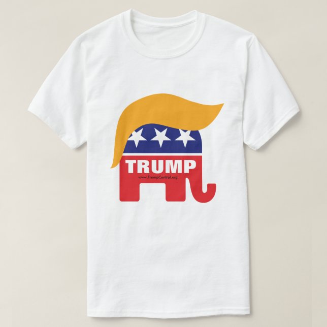 Donald Trump Republican Elephant Hair Logo T-Shirt (Design Front)