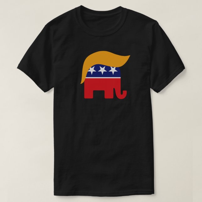 Donald Trump Republican Elephant Hair Logo T-Shirt (Design Front)