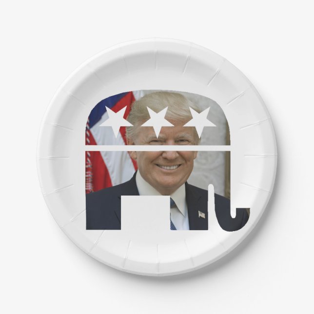 Donald Trump Republican Party Symbol Paper Plate (Front)