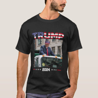 Donald Trump Rides Garbage Truck Garbage Truck Tru T-Shirt