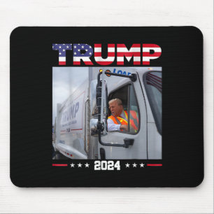 Donald Trump Rides Garge Truck - Garge Truck Trump Mouse Mat