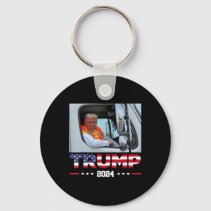 Donald Trump Rides In Garbage Truck 1 Key Ring