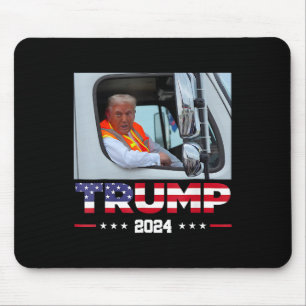 Donald Trump Rides In Garbage Truck 1 Mouse Mat