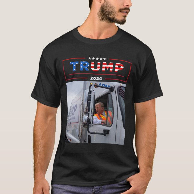 Donald Trump Rides In Garbage Truck Shirt Garbage  (Front)