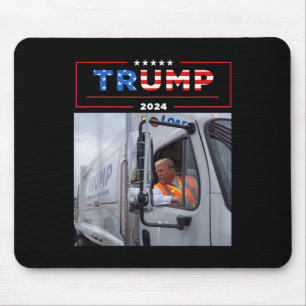 Donald Trump Rides In Garbage Truck Shirt Garbage Mouse Mat