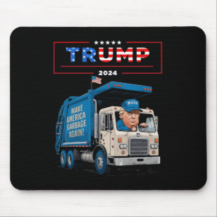 Donald Trump Rides In Garbage Truck Shirt Garbage  Mouse Mat