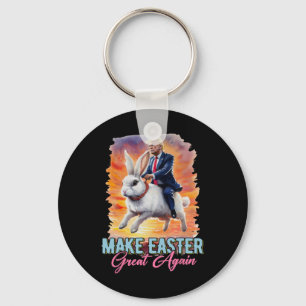 Donald Trump Riding Bunny Make Easter Great Again Key Ring