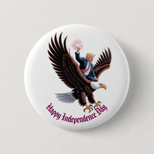 Donald Trump Riding Patriotic Eagle Art Custom 6 Cm Round Badge