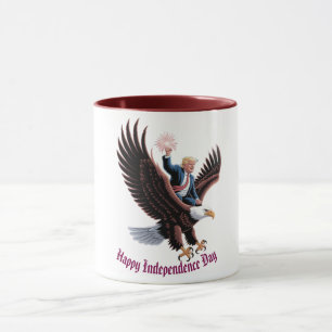 Donald Trump Riding Patriotic Eagle Art Custom Mug