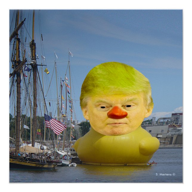 Donald Trump Rubber Yellow Duck 20" x 20" Poster (Front)