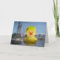 Donald Trump Rubber Yellow Duck Greeting Card