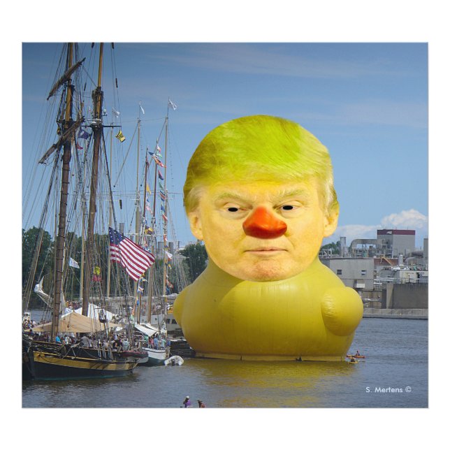 Donald Trump Rubber Yellow Duck Photo Enlargement Print (Front)