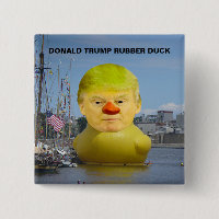 Donald Trump Rubber Yellow Duck Square Button