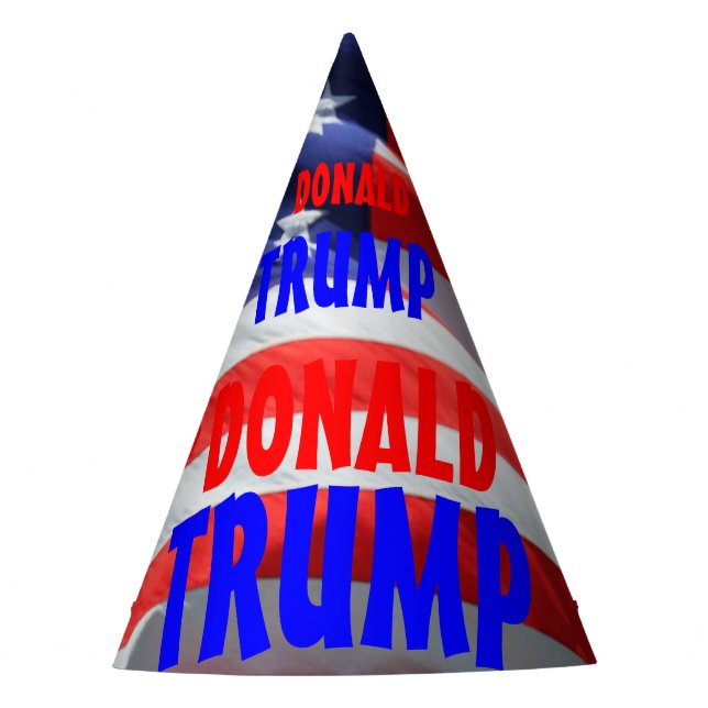 Donald Trump Running for President American Flag Party Hat (Front)