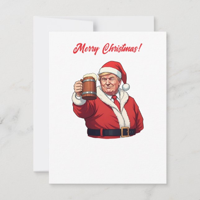 Donald Trump Santa Claus Merry Christmas Holiday Card (Front)