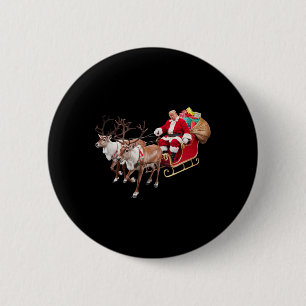 Donald Trump Santa Claus Sleigh Christmas Xmas Usa 6 Cm Round Badge