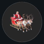 Donald Trump Santa Claus Sleigh Christmas Xmas Usa Classic Round Sticker<br><div class="desc">Donald Trump Santa Claus Sleigh Christmas Xmas Usa President</div>