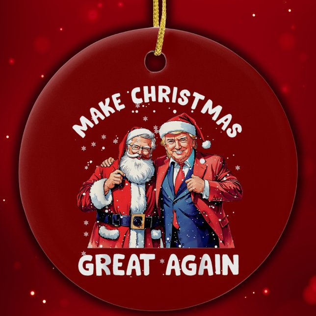 Donald Trump Santa Claus | Trump Santa Gift Ceramic Tree Decoration (Creator Uploaded)