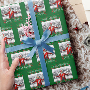 Donald Trump Santa hat Make Christmas Great Again Wrapping Paper