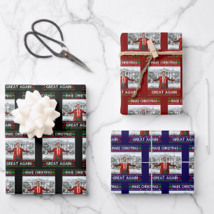 Donald Trump Santa Hat Make Christmas Great Again Wrapping Paper Sheet