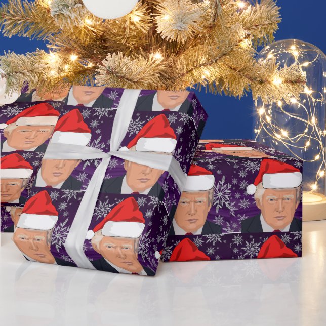 DONALD TRUMP SANTA HAT Wrapping Paper (Holidays)