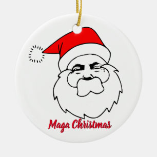Donald Trump Santa Maga Christmas Ceramic Tree Decoration