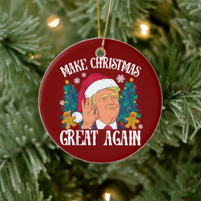 Donald Trump Santa | Make Christmas Great Again  Ceramic Tree Decoration (Tree)