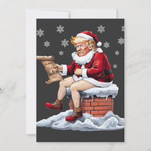 Donald Trump Santa Pooping Down The Chimney Biden Holiday Card