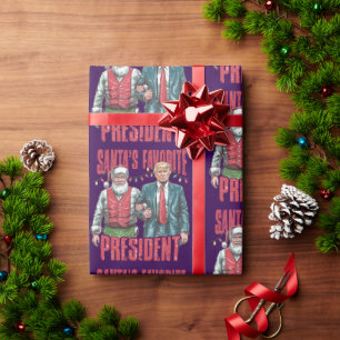 Donald Trump Santa's Favourite President Christmas Wrapping Paper