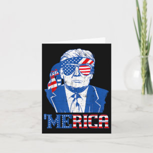 Donald Trump Shirt Merica Trump Sungl Us Flag 4th  Card