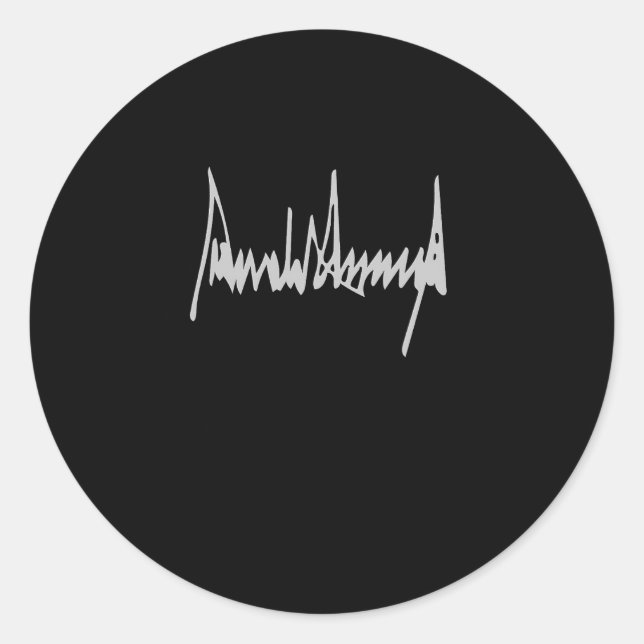 Donald Trump Signature America Country Usa Preside Classic Round Sticker (Front)