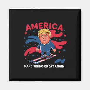 Donald Trump Skiing America - Make Skiing Great Ag Magnet