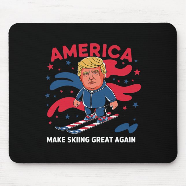 Donald Trump Skiing America - Make Skiing Great Ag Mouse Mat (Front)
